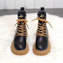 Thick-soled Martin boots womens 2022 new winter plus velvet British style leather all-match net red popular thin and thin ankle boots