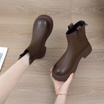 Thick-soled skinny boots womens 2022 new Martin boots Chelsea boots British style fashion all-match short boots with skirt