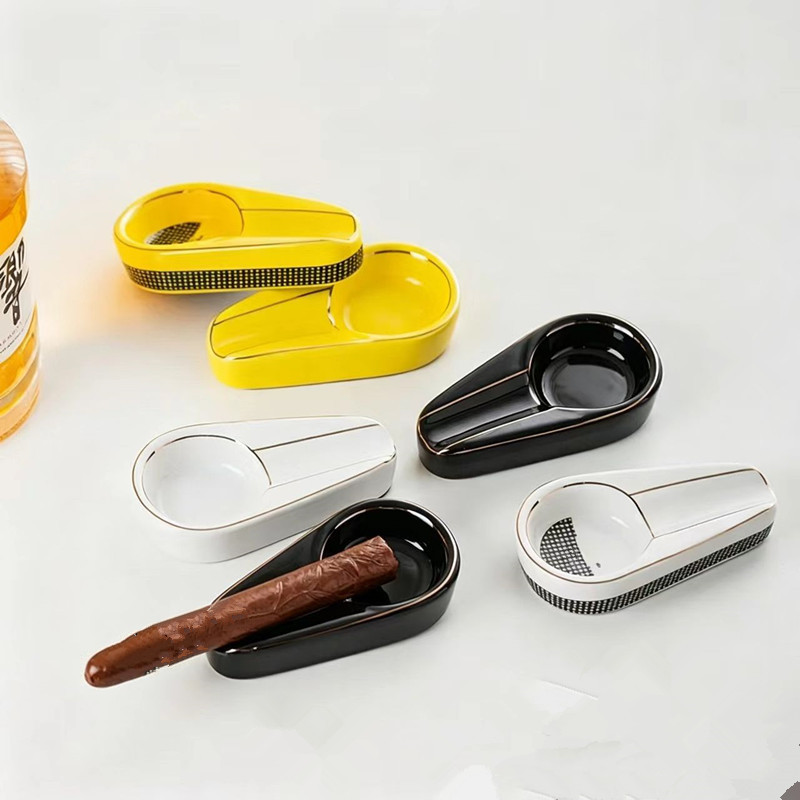 Cigar Ashtray Creative Stylish Ceramic Outdoor Travel Portable Home Cigar Ashtray for Cigar Use