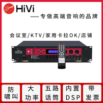 Hivi whiwei HD-9300 karaoke two-channel stereo fixed resistance conference power amplifier howling with reverb