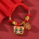 ເດັກນ້ອຍເດັກນ້ອຍ embroidered tiger head bracelet red rope fetal hair bag Dragon Boat Festival rice dumpling strawberry pendant child bracelet anklet