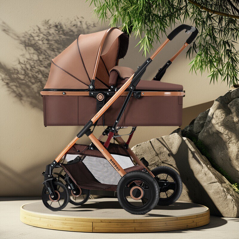 Bobdog Newborn Baby Stroller 0-4 Years Old Shock-Absorbing High-View Two-Way Four-Wheel Baby Stroller