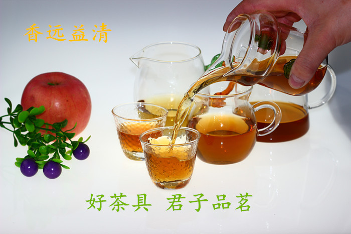 Bộ trà Kung Fu Phụ kiện Zero Match Glass Fair Cup Làm dày trà thủy tinh chịu nhiệt Máy pha trà lọc trà bị rò rỉ - Trà sứ bộ ấm pha trà