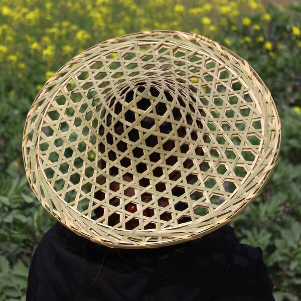 Bamboo Hat Dance Props Performance Bamboo Woven Bucket Children's Bucket Adult Bucket Square Dance Bucket Dance Cap