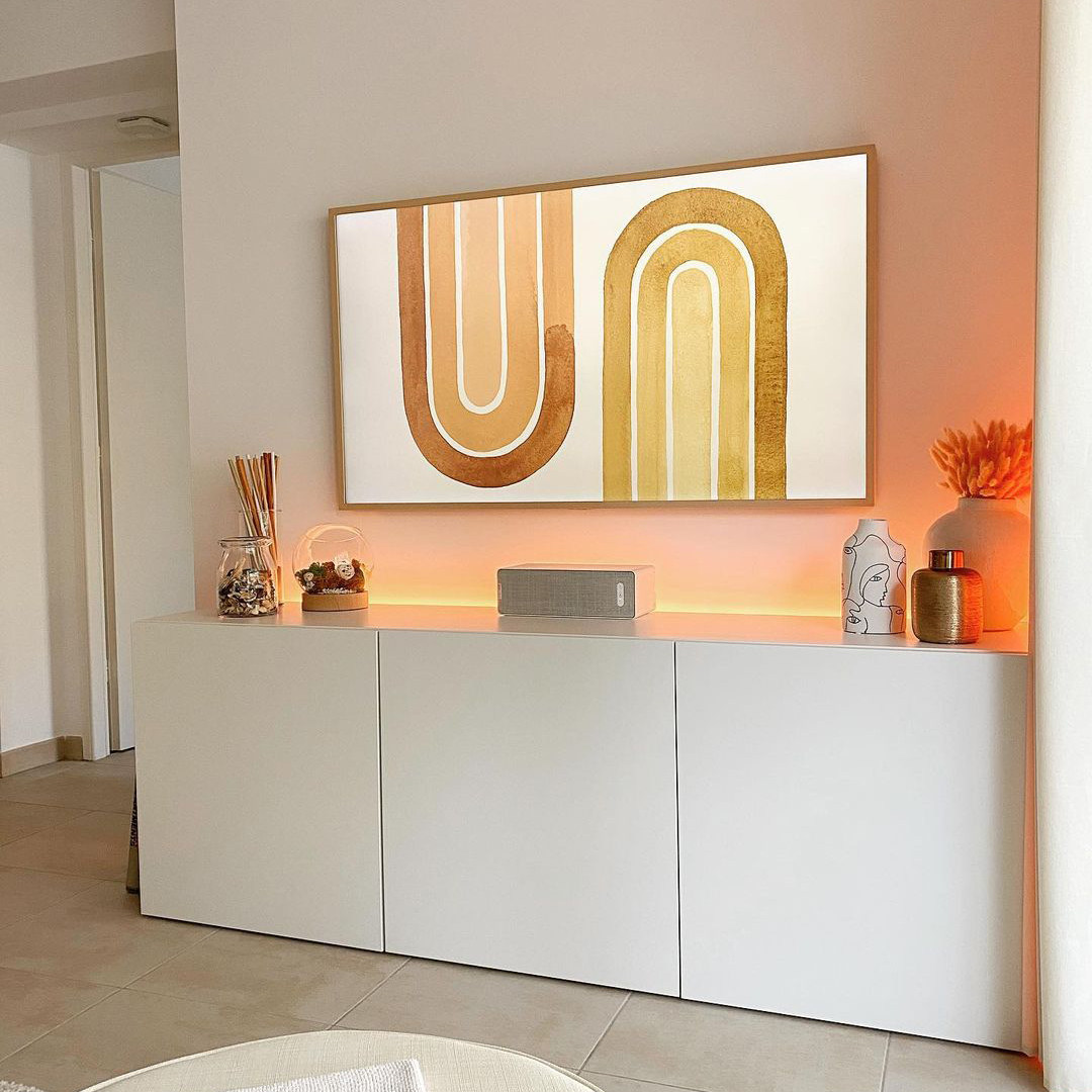 Baida TV cabinet is a modern Nordic small household cabinet on the wall cabinet 64 high cabinet customized