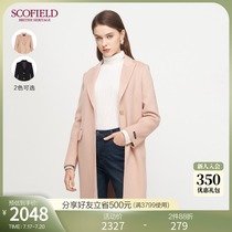 SCOFIELD womens winter straight mid-length wool blend wool coat SFJW949030