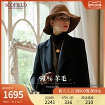 SCOFIELD womens clothing 2020 Autumn and Winter new commuter Joker wool blend medium and long woolen coat