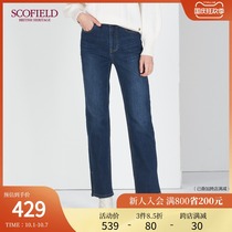 SCOFIELD womens winter New simple waist waist casual straight slim jeans SFTJA4901Q