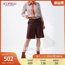 SCOFIELD womens winter New caramel wool soft and comfortable shorts five-point pants