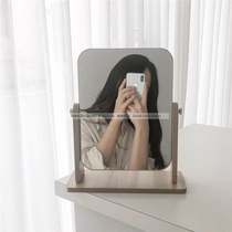 Wind mirror Han Feng solid wood ins same makeup mirror pendulum props dormitory mirror homestay soft wear