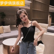 Short hoa sling top người phụ nữ mặc off-vai lưới với cùng áo bọc xung quanh đáy với chút sexy vest Xia