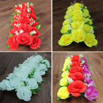 Silk flowers cheap rose row Electronic wreath row decorative flowers Wedding stage photography arch fake flower row batch