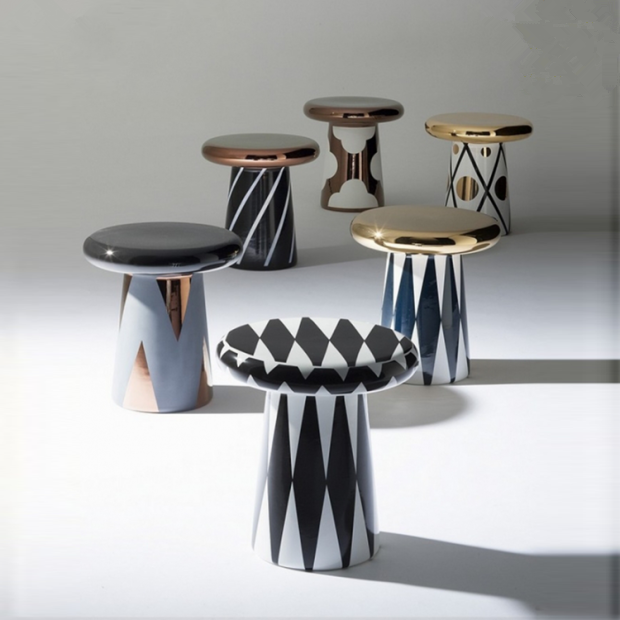 Best-selling designer glass steel stained mushroom tea several stools on the head of the Nordic Association several sofa beds