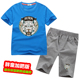 Fat Boy Set New 2020 Summer Big Kids Hai mảnh Thêm Fat Thêm ngắn tay áo thun quần short 12-15 tuổi.