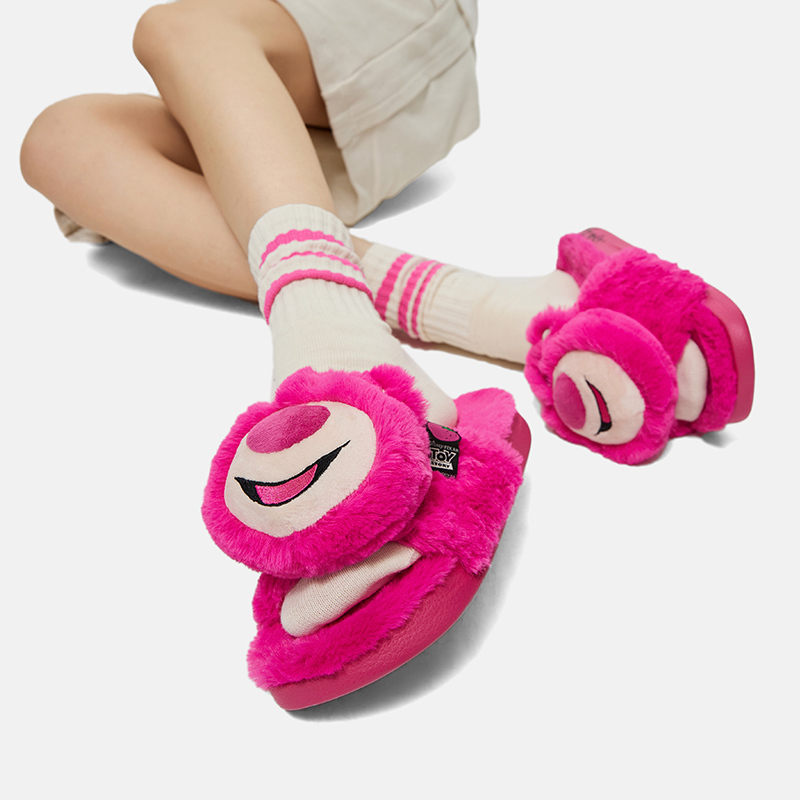 Li Ning Women's Shoes Winter New Model Monsters University Collaboration Style Fleece-Lined Warm Slippers Fashionable Cotton Slippers Agat024