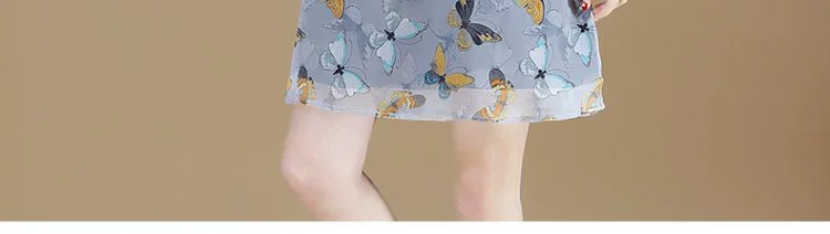 Meizhi XL dành cho nữ 2018 hè mới chất béo MM chị em mỏng manh in họa tiết voan áo thu đông nữ