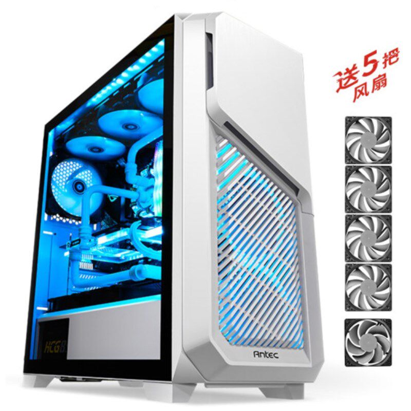 Antitank DP502 Flux Glacier White Midta Tempered Glass Host Shell Desktop Computer Host Computer Game Host Shell