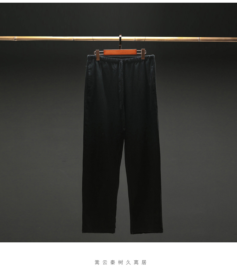 Tang phù hợp với quần tây nam cotton retro và vải lanh Trung Quốc phiên bản lỏng lẻo Quần áo quốc dân giản dị Quần Trung Quốc thời trang đồ bộ