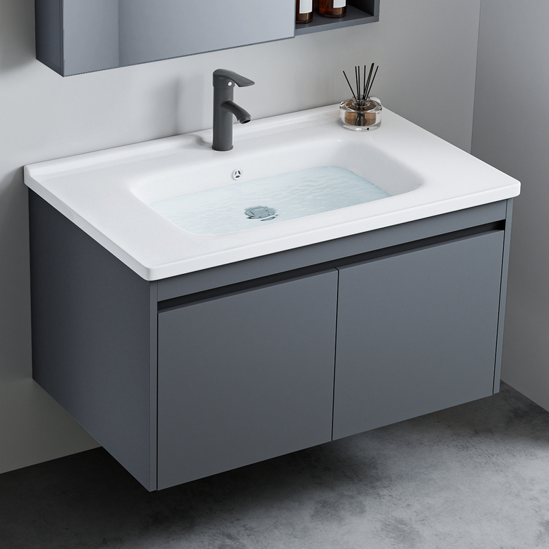 Bathroom Washbasin Cabinet Combination Wall-Mounted Washbasin Ceramic Integrated Space Aluminum Washstand for Small Apartments