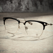  MOKCHEON glasses flat light antique black frame half frame glasses frame mens large frame with finished myopia glasses men