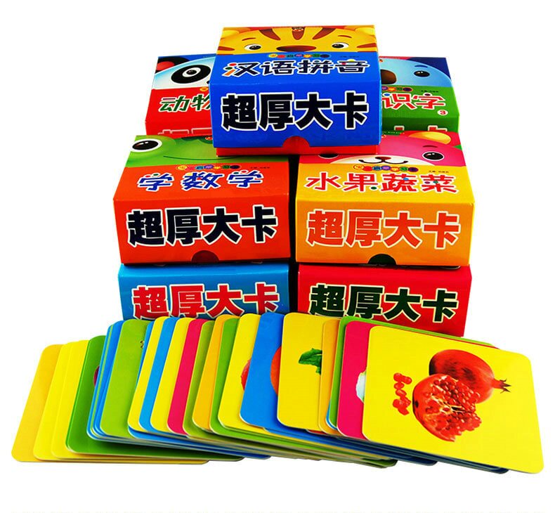 Tear not rotten early education card 1-2-3-4-5-6 year old baby Enlightenment learning card animal fruit literacy digital card