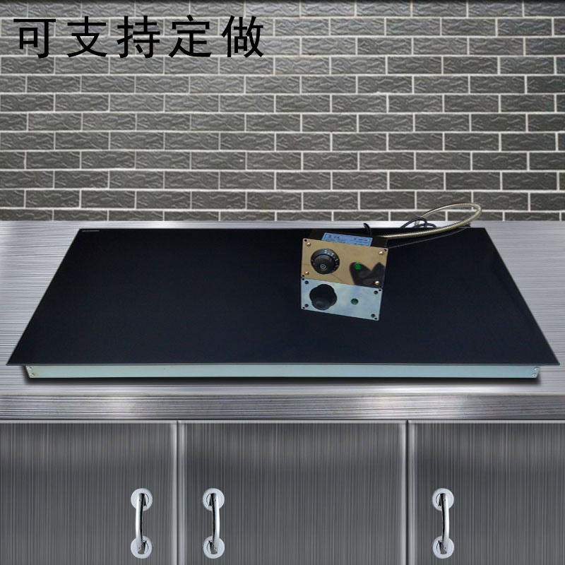 1 2 meters insulated vegetable table D-4818 embedded insulation board Commercial warm vegetable table buffet black crystal glass plate