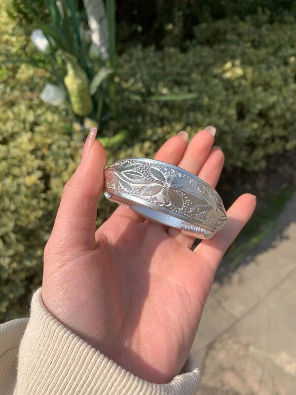 Pure Silver 999 Handmade Bracelet, Purely Handcrafted Three-Way Sliding Bracelet, Guizhou Silver Jewelry