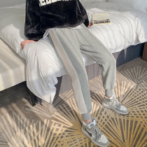 Lamb cashmere casual sweatpants women plus velvet thickened loose autumn and winter warm small man slim Joker pants outside wear