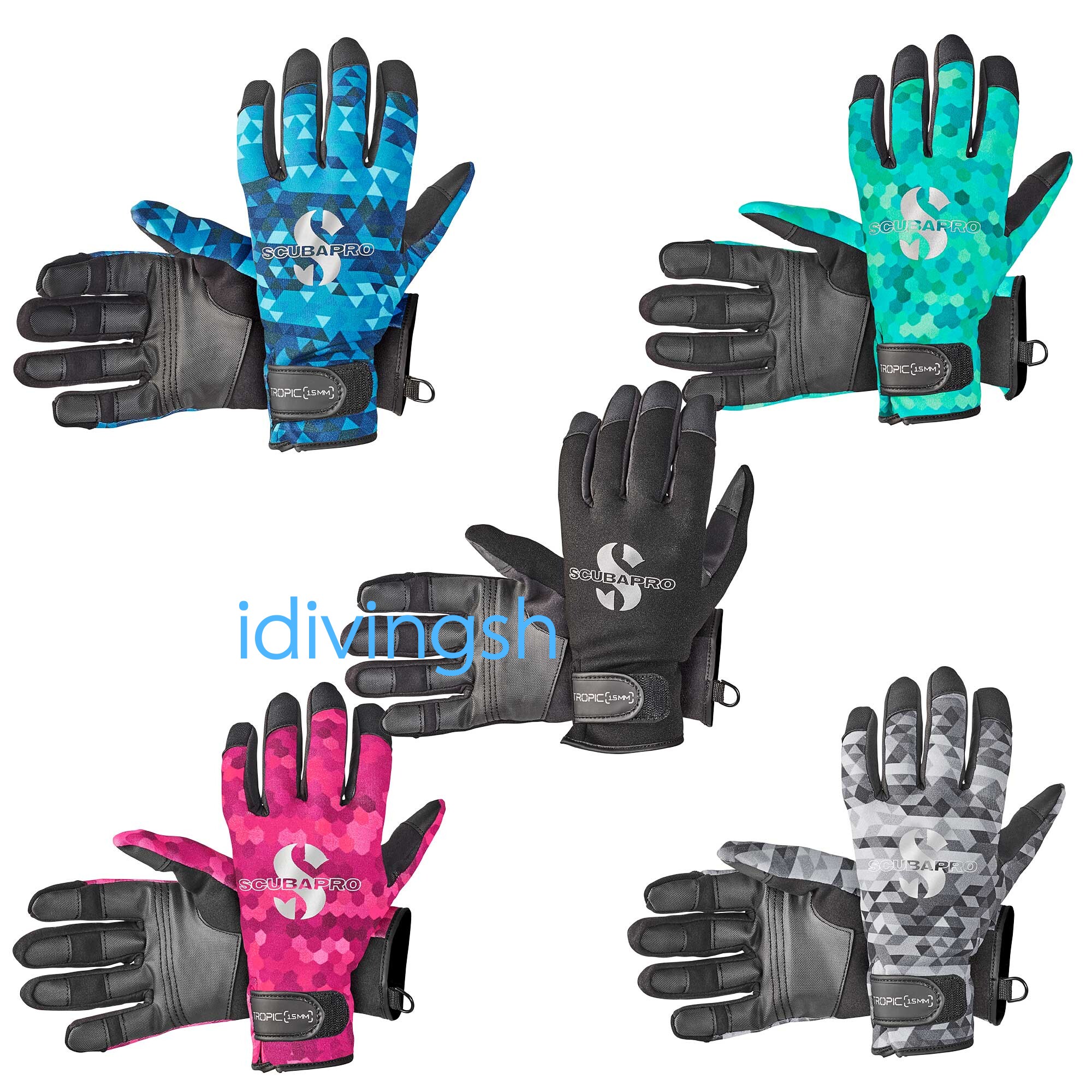 Scubrapro Tropic 1 5mm diving gloves snorkeling deep dive camouflated imitation leather reinforced to keep warm