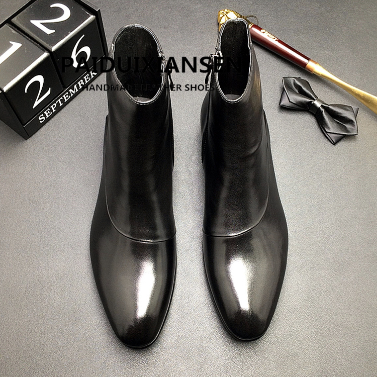 Pointed plush leather boots Amazon.com: YDYCG Winter Comfort Pointed Toes Soild Shoes  main image 3