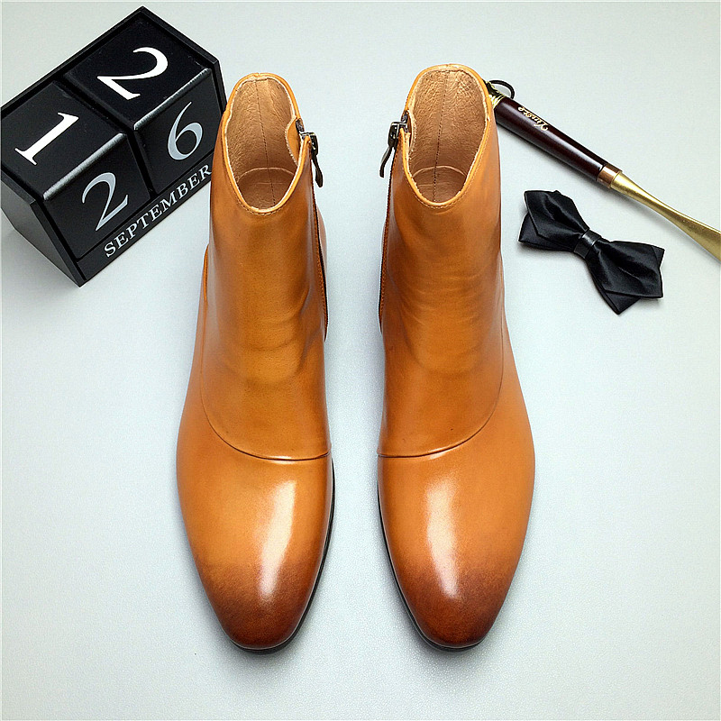 Pointed plush leather boots Pointed Toe Fur Mid Calf Boots Stiletto Heels Ankle Straps  main image 3
