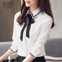 Early spring chiffon shirt Womens 2021 new fashion foreign style long sleeve jacket Joker spring shirt