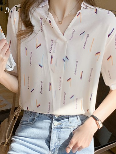 Loose Belly-Covering Chiffon Shirt for Women, Spring, Autumn and Winter 2025 New Fashion Hot Style Three-Quarter Sleeve Stylish Shirt