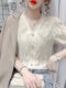 Summer Chiffon Blouse for Women 2025 New Style Elegant Short-Sleeve Lace Top Fashionable Chic Blouse Trendy