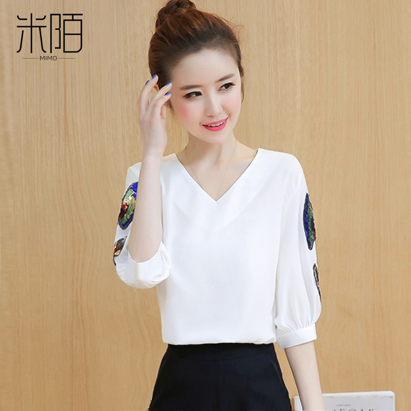 Short Sleeve Snowspun Shirt Women's Dress 2022 New Summer Blouse 70% Sleeves Loose Fashion Foreign Pie