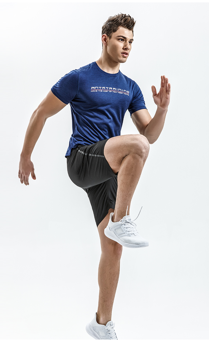 Anta trang web chính thức hàng đầu áo thun nam 2019 mới thoáng khí nhanh chóng khô nhanh tay áo thun thể thao nam - Áo phông thể thao áo thun tanktop nam
