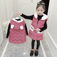 Áo vest nữ mùa thu đông 2018 phiên bản mới của Hàn Quốc cho bé xuống vest cotton trong phần dài bên ngoài mặc vest mùa đông dày ao quan tre em