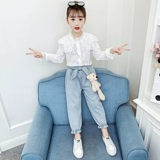 Осенний детский комплект, демисезонная спортивная рубашка, коллекция 2023, в корейском стиле, в западном стиле, популярно в интернете