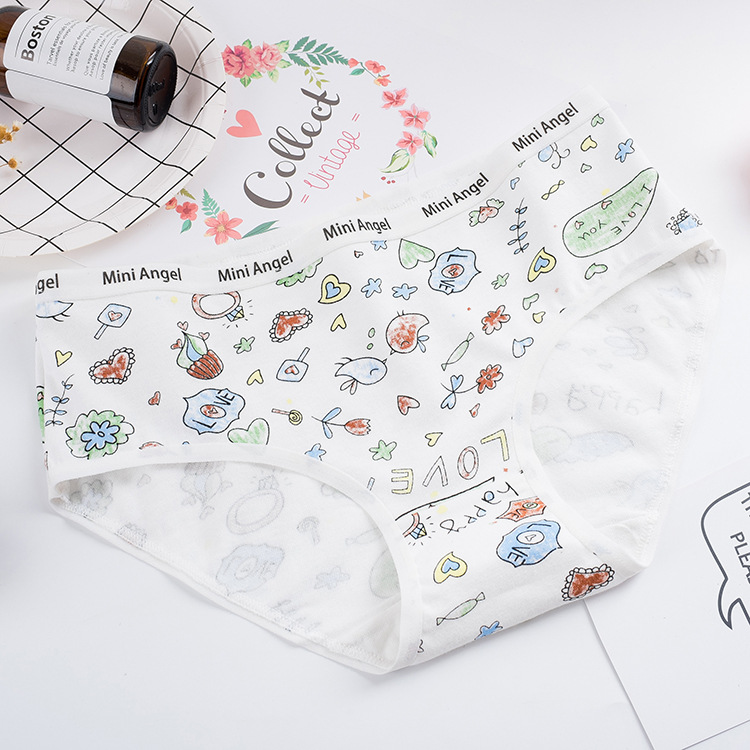 Quần lót nữ gợi cảm Quần lót của phụ nữ trong thắt lưng cotton in liền mạch đồ lót kích thước lớn quần xì áo vú