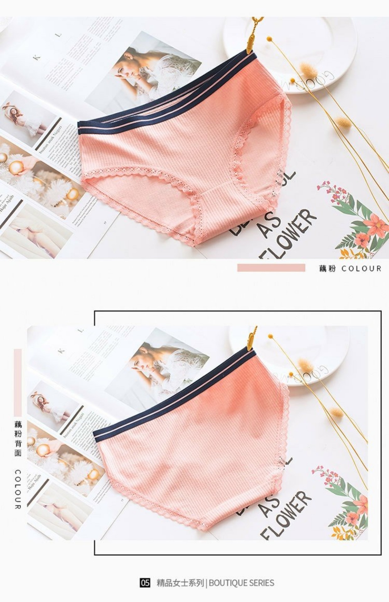 Mới chủ đề cotton cô gái đồ lót Sinh viên ren cô gái đồ lót cotton Kích thước lớn quần lót nữ đồ lót