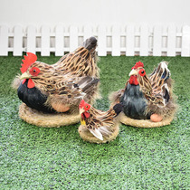 Simulation feather chicken model toy cock hen hatching hens ornaments chicken Cubs shooting props home accessories