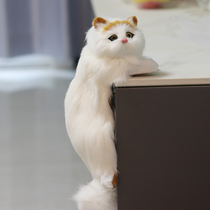 Leather simulation cat animal model ornaments creative home decoration TV hanging Cat plush toy crafts