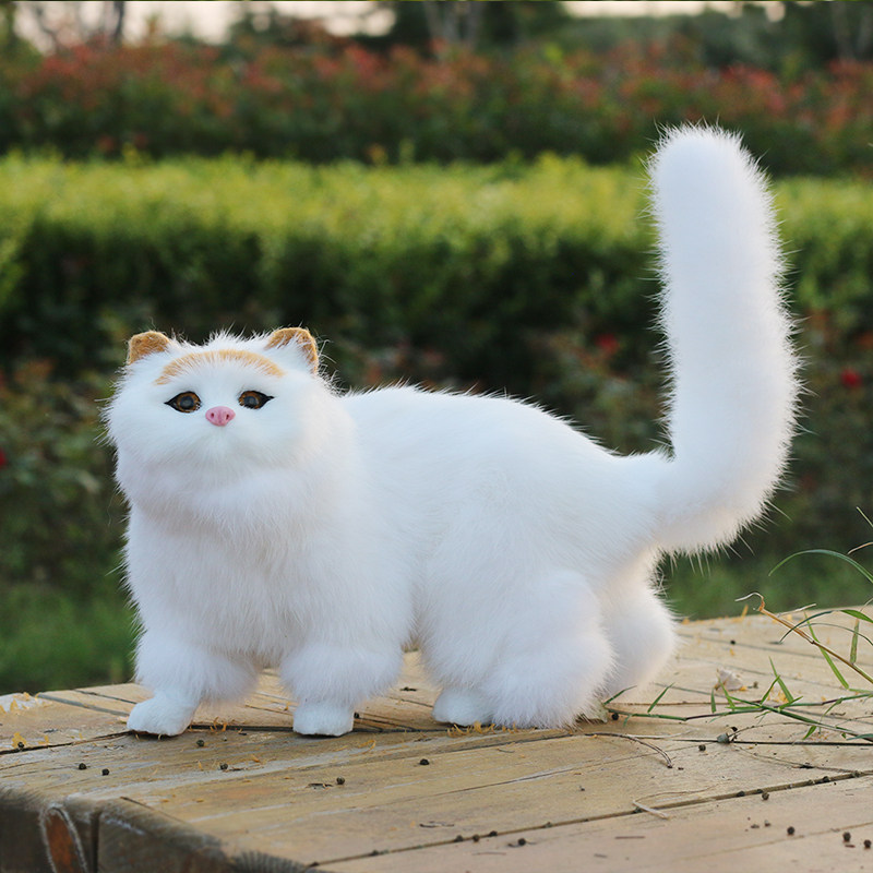 Real Rabbit Leather Emulation Small Kitty Doll Toy Animal Model Home Swing Accessories Craft Gift Hem Accessories Children Birthday Gifts