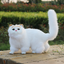 Real rabbit skin simulation kitten doll toy animal model home furnishings crafts childrens birthday gift