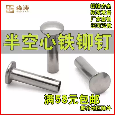 Stainless steel semi-hollow rivets 2MM flat head hollow nail tail hole nail Liudin risk anchoring factory direct 2-1