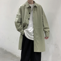 Long style loose coat Chains in mens windsurges Inn wind slim Inn wind slim big clothes The new casual blouses for the spring and autumn season