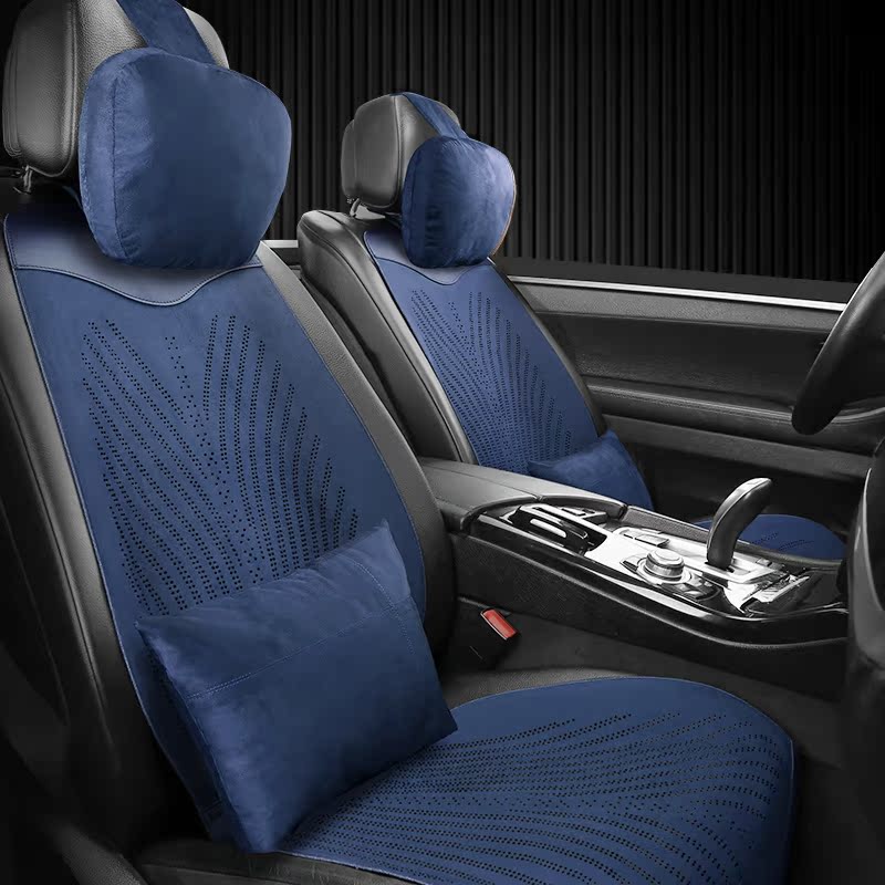 Capsized leather car cushion Summer ultra-thin Napa suede seat cover Ventilation small brute waist cushion Four Seasons universal