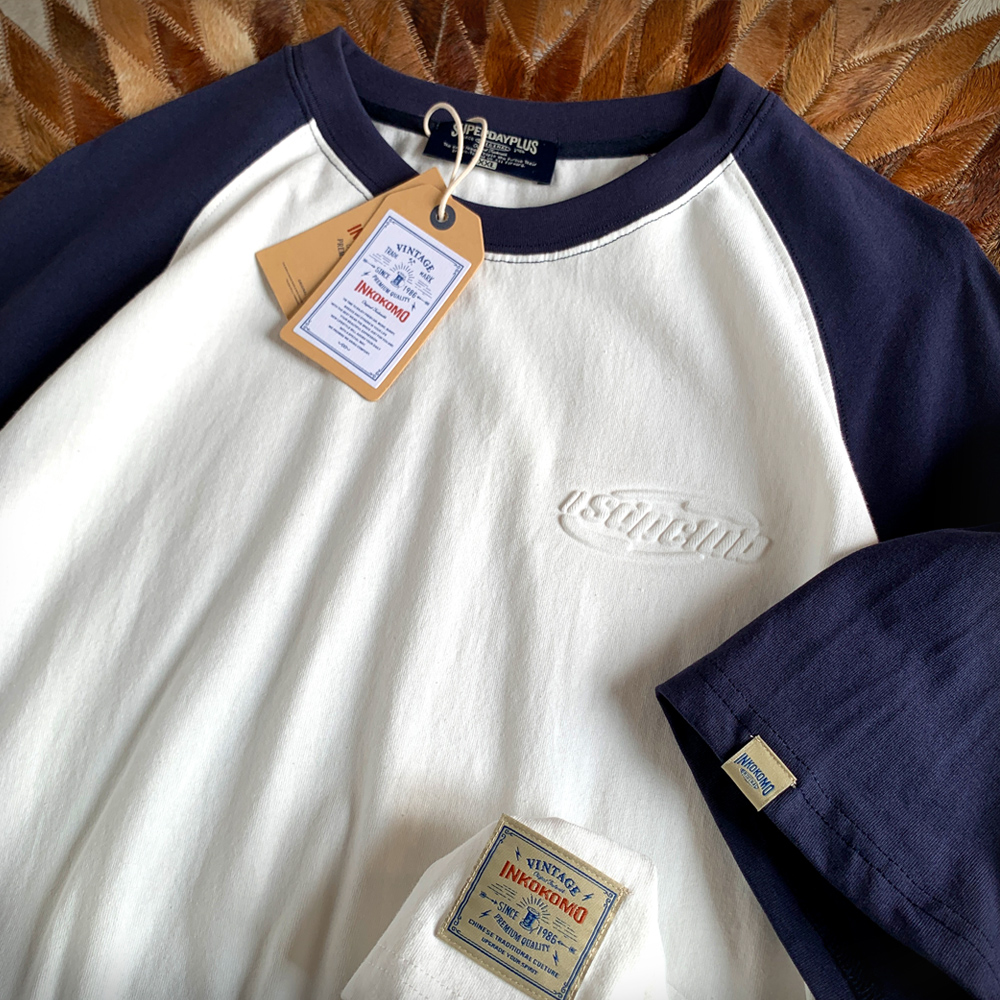 半袖Tシャツメンズ夏の新しいファッションエンボスアメリカンレトロカジュアルルーズカラーマッチングショルダースリーブラウンドネックトップ