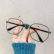 Retro motorcycle wind mirror male big face no degree head-up glasses male large frame flat light mirror Korean version of the white net red woman