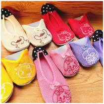 Japan gunz * COUNTY * mesh embroidery cartoon adult home shoes travel portable folding slippers